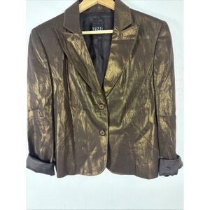 Tuzzi Y2K Bronze‎ Metallic Linen Blazer Size 2/4(estimated)